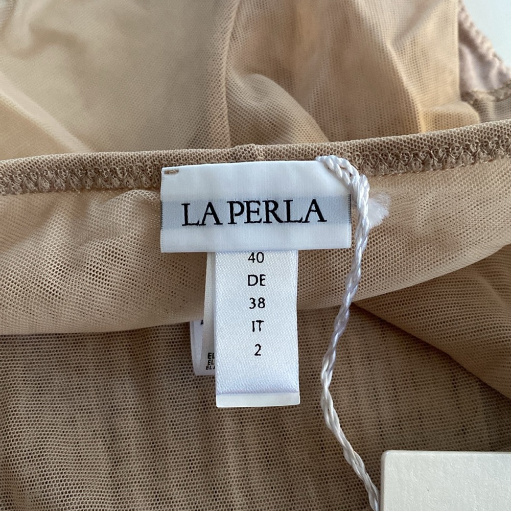 BEAUTIFUL LA PERLA MADE IN ITALY BEIGE PANTY W/MESH- SMALL! - Picture 4 of 6